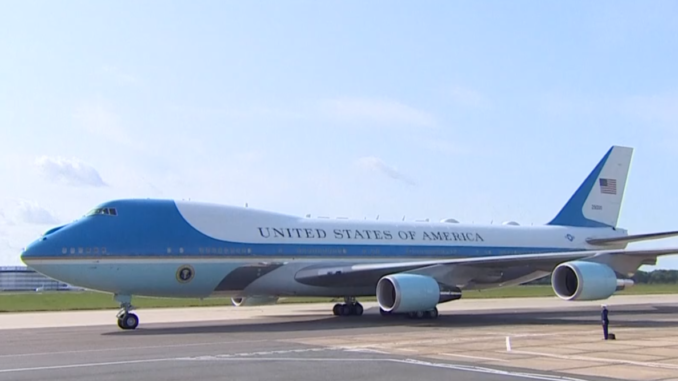 Air Force One Arrives In Uk