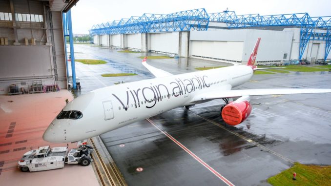 Virgin Airbus A350-1000 G-VPOP rolls out of the paintshop (Image: Virgin Atlantic)