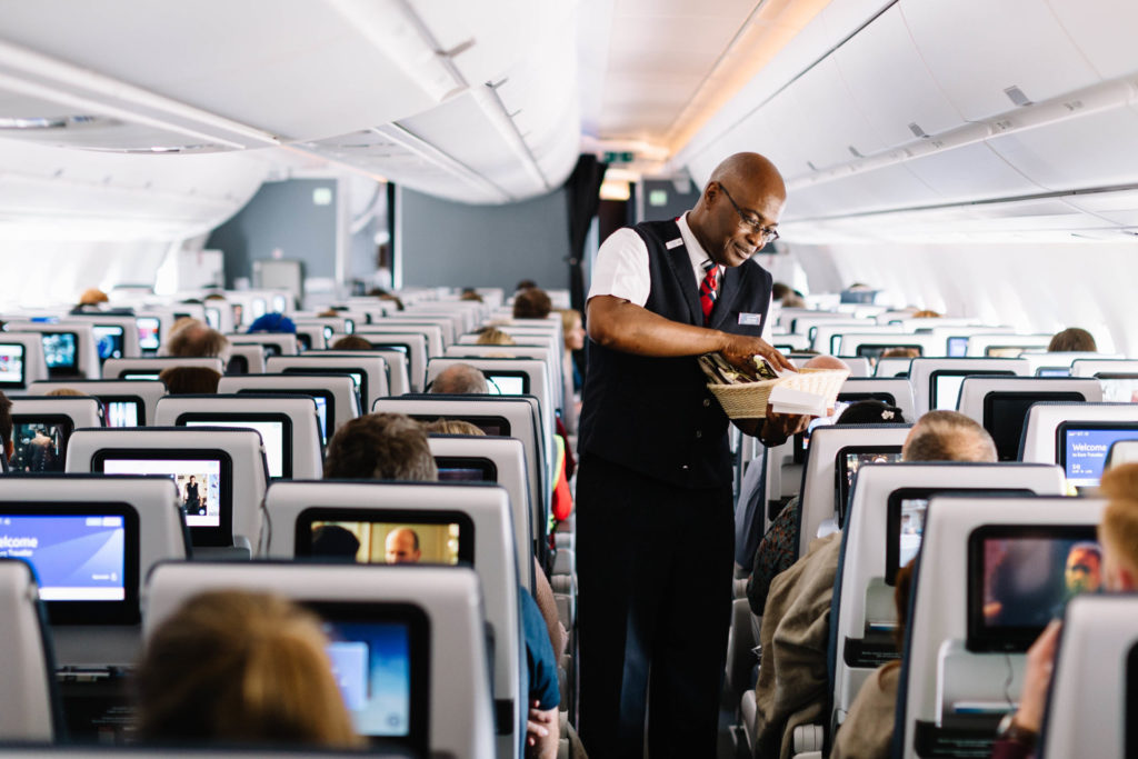 Practising service onboard British Airways A350XWB G-XWBA (Image: Stuart Bailey)