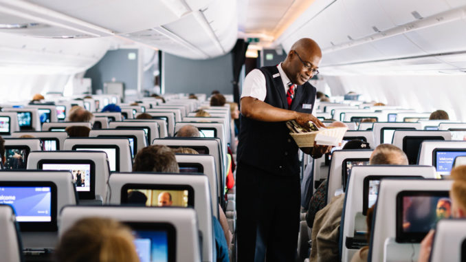 Practising service onboard British Airways A350XWB G-XWBA (Image: Stuart Bailey/BA)