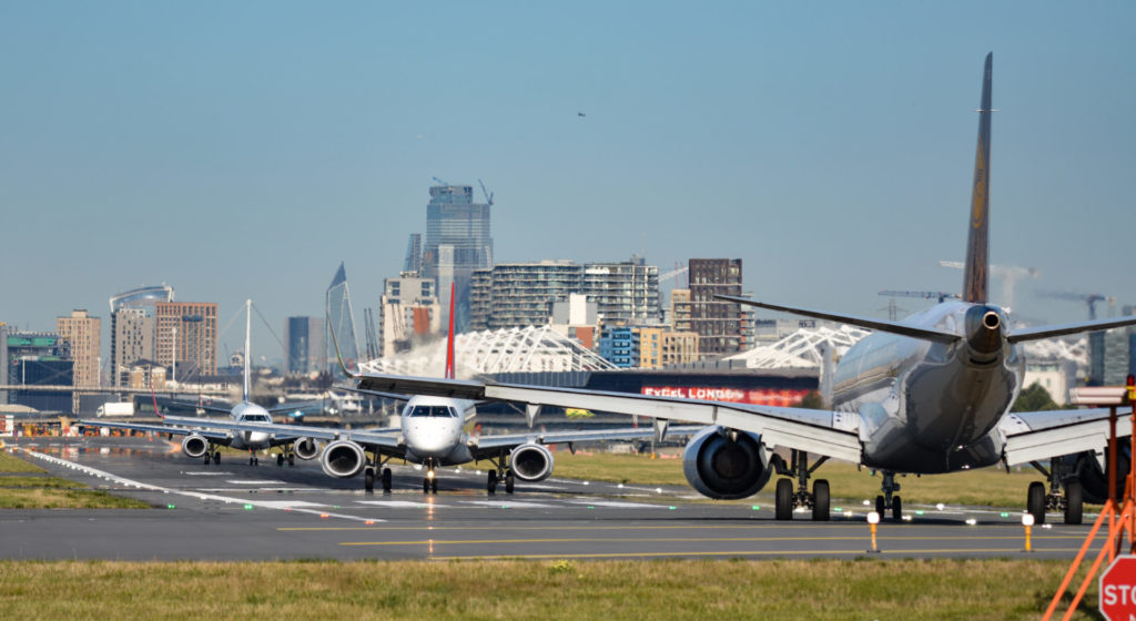 A busy scene at London City Airport (Image: UK Aviation Media)