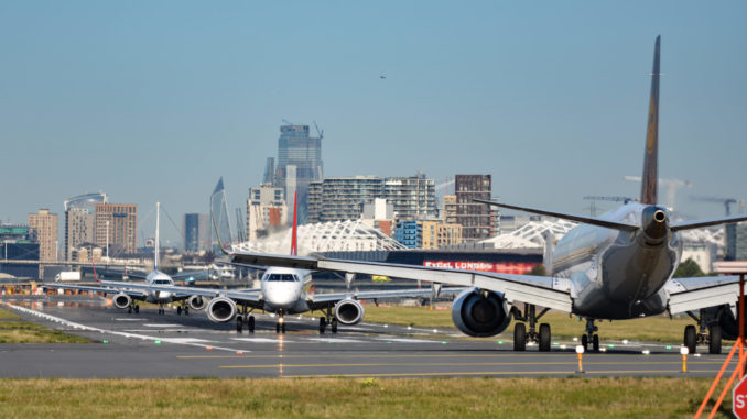 A busy scene at London City Airport (Image: UK Aviation Media)