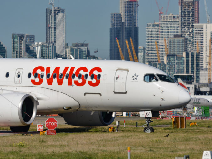 A Swiss Airbus A220 seen at London City Airport (Image: UK Aviation Media)