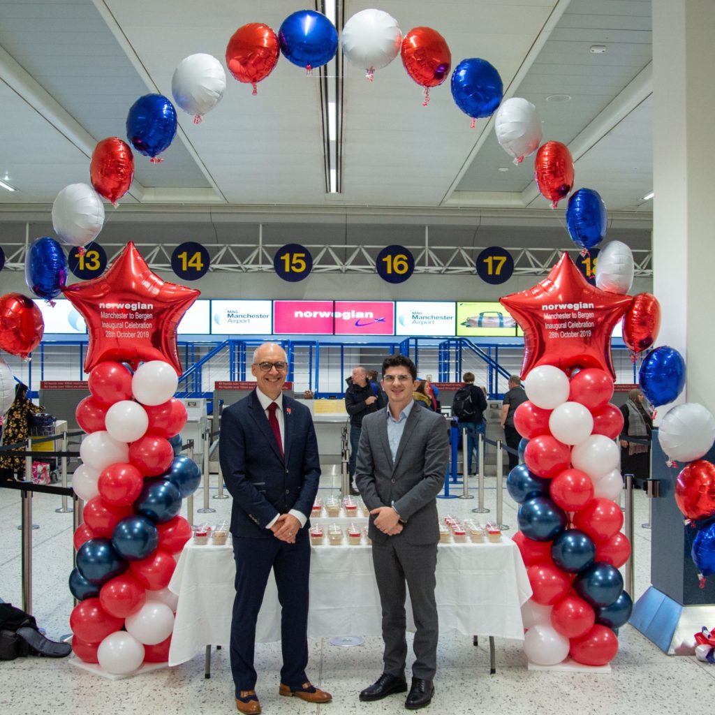 Mitchell Hawes, Sales Manager UK & Ireland, Norwegian and Nico Spyrou, Head of Marketing, Manchester Airport