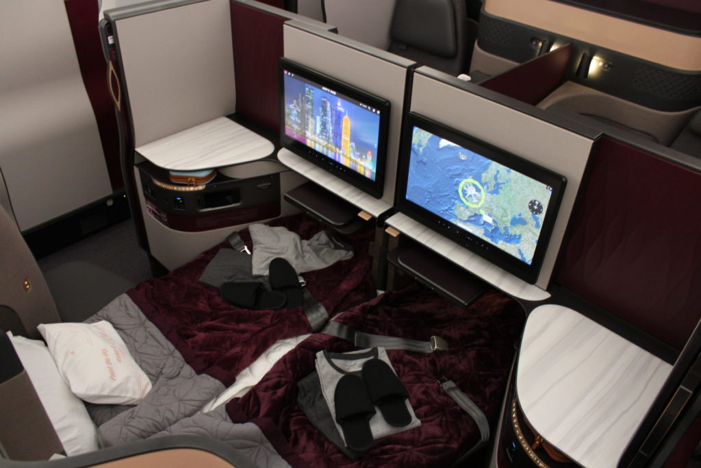 The QSuite on a Qatar Airways 777-300