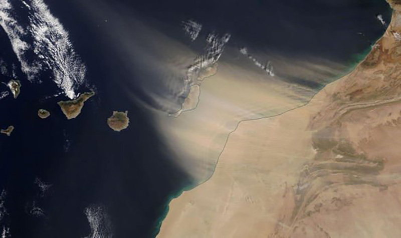 Canary Islands Sandstorm (Image: NASA)