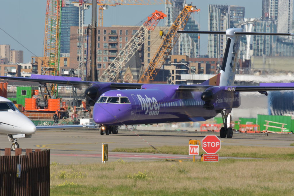 Flybe Dash 8 at London City Airport (Image: TransportMedia UK)
