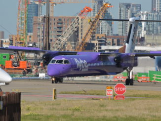 Flybe Dash 8 at London City Airport (Image: TransportMedia UK)