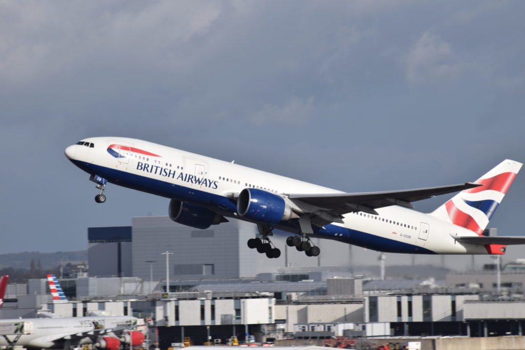 A British Airways Boeing 777-200 takes off from London Heathrow