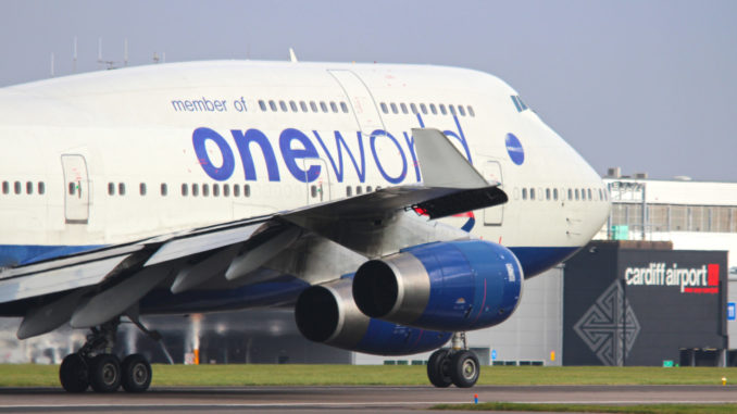 British Airways Boeing 747-400 showing the Oneworld logo at Cardiff Airport, All BA 747s have now been retired. (Image: UK Aviation Media)