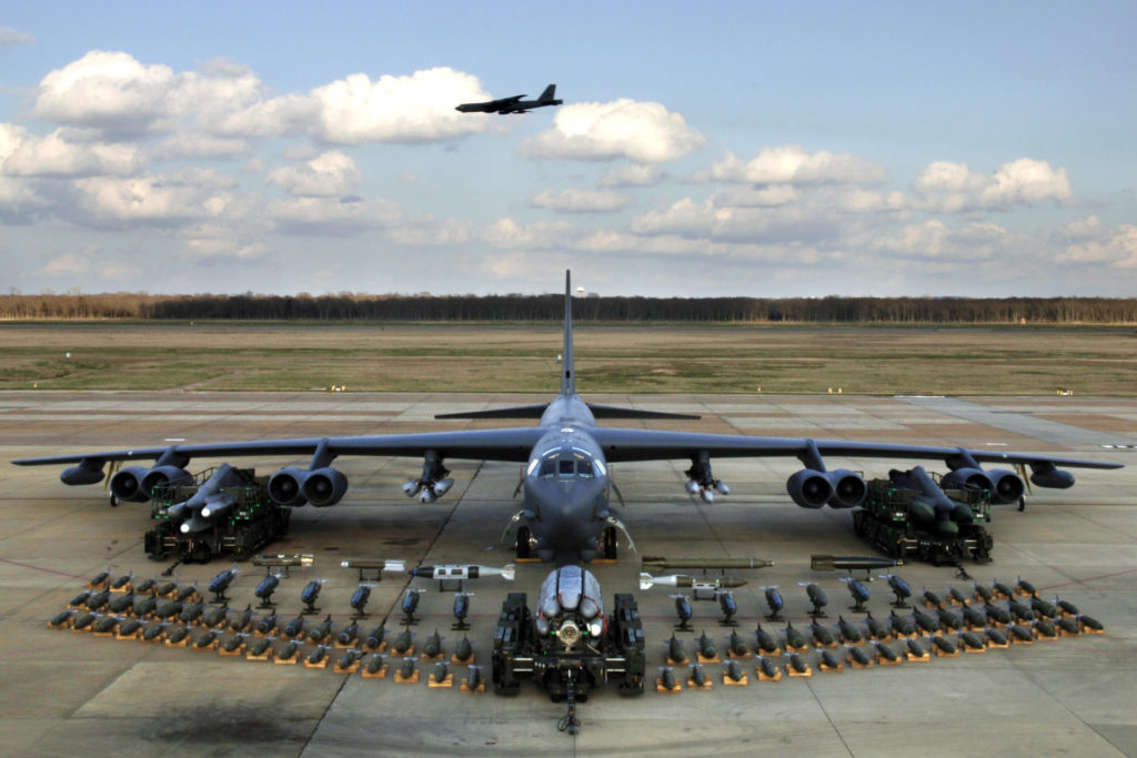 Munitions on display show the full capabilities of the B-52 Stratofortress. (U.S. Air Force photo)