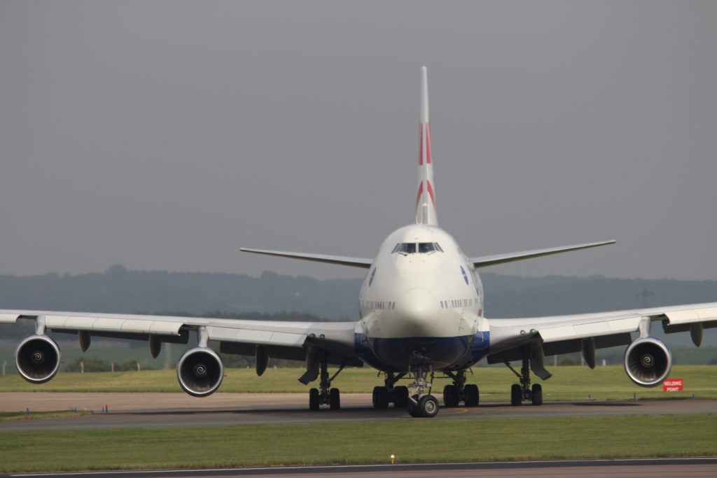 A British Airways Boeing 747 prepares to depart Cardiff Airport (Aviation Media Agency)