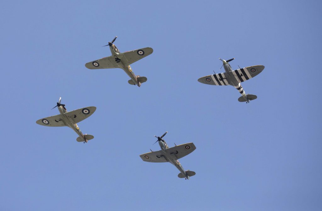 Image shows a BBMF fly past at the the Battle of Britain Service at Westminster Abbey. ©Crown Copyright