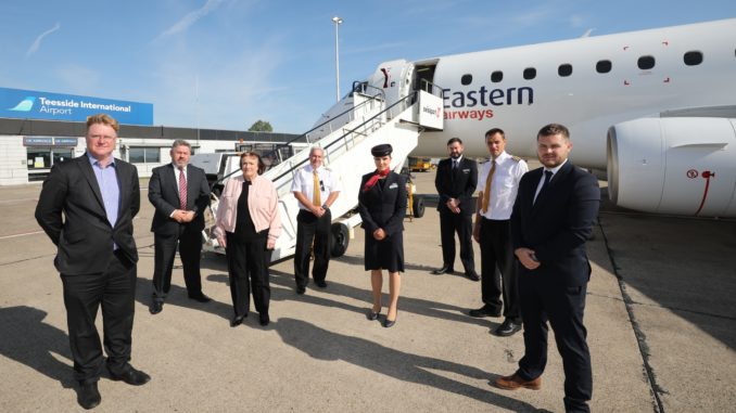 The First Heathrow Flight Taking off from Teesside Airport