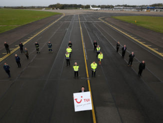 Tees Valley Mayor Ben Houchen with Airport Staff announcing Tui