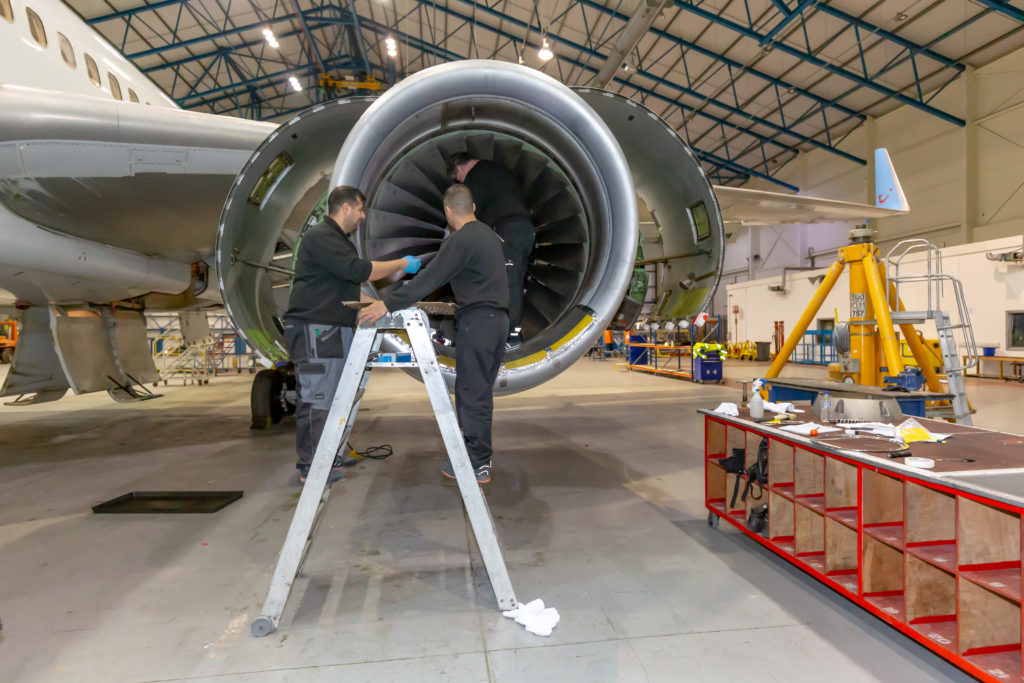 Caerdav has launched a new three-year, Level 3 Aircraft Maintenance Apprenticeship Programme. (Image taken before recent Covid-19 restrictions).