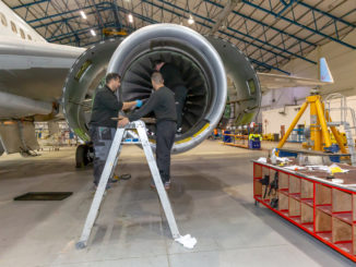 Caerdav has launched a new three-year, Level 3 Aircraft Maintenance Apprenticeship Programme. (Image taken before recent Covid-19 restrictions).