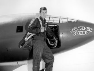 Chuck Yeager and the Bell X-1 used to break the sound barrier