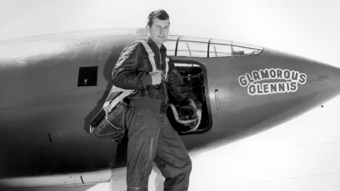 Chuck Yeager and the Bell X-1 used to break the sound barrier