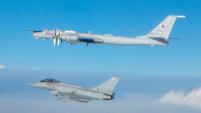 RAF Typhoon intercepts a Russian Bear (Image: MOD/Crown Copyright)