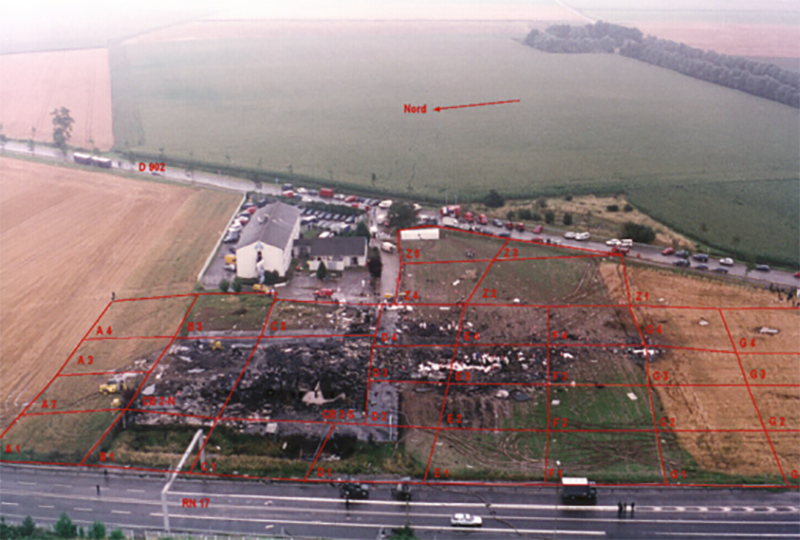 Aerial view of the crashsite of AF4590 (BEA)