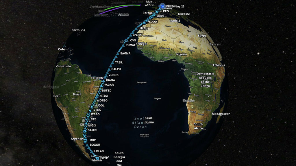 The route of LH2574 (Image: Lufthansa)