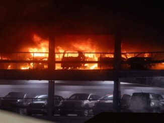 Luton Airport car park fire (image: News Use / X)