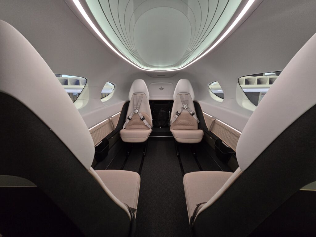 The spacious interior of the Lilium Jet (Image: UK Aviation Media)