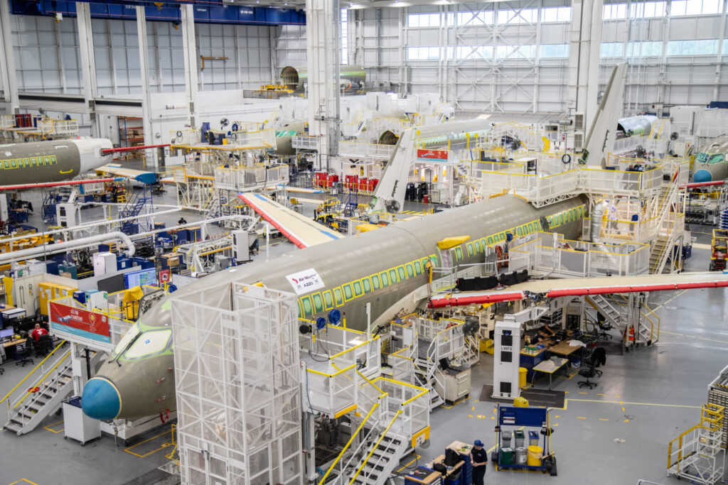Air Niugini A220 on the Final Assembly Line (FAL)