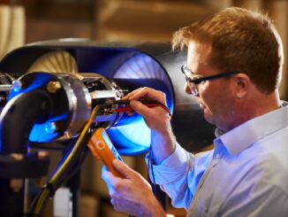 An engineer tests the STEPTech propulsors at the RTX Technology Research Center