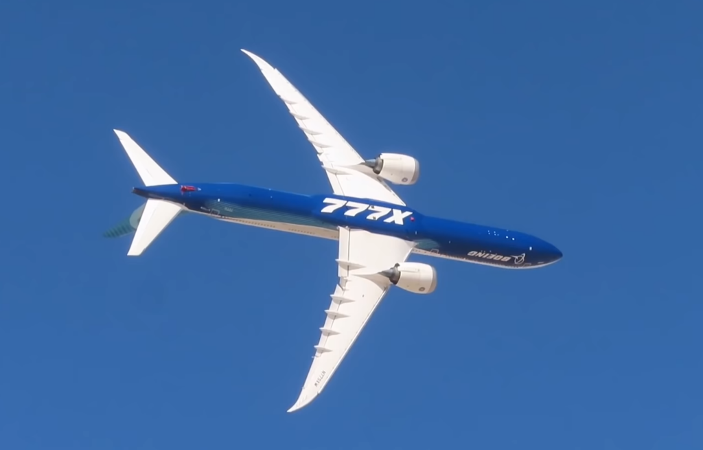 Boeing 777X Wingover (Image Max Thrust Digital)