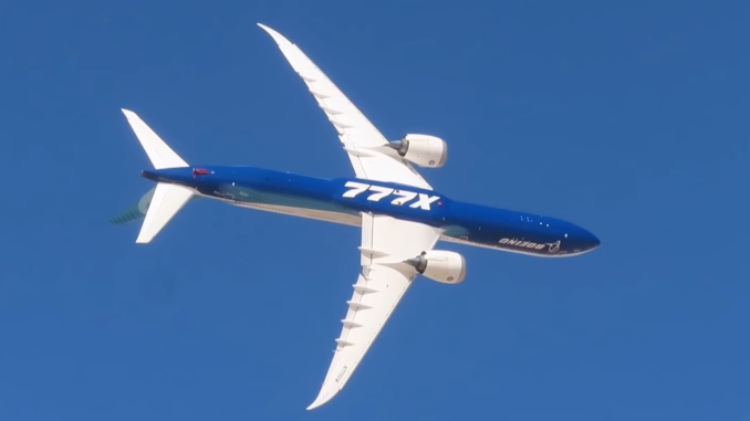 Boeing 777X Wingover (Image: UK Aviation Media)