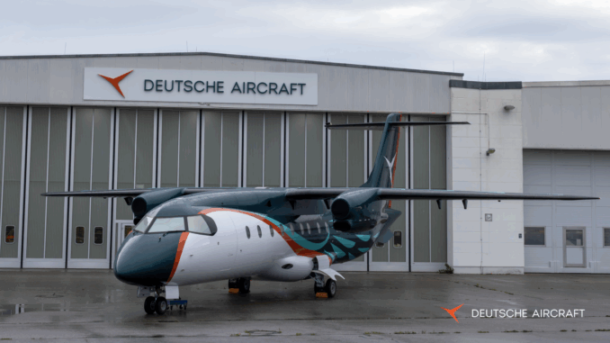 First D328eco test aircraft is rolled out in Germany. First D328eco test aircraft is rolled out in Germany.