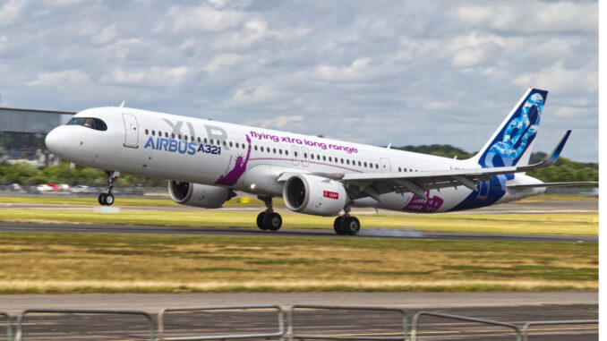 Airbus showcased the A321XLR at FIA2024 (Image: UK Aviation Media / John Moore)