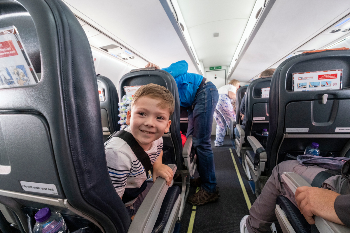 Jameson, 5, who wants to be a pilot when he grows up, onboard the CHAS flight
