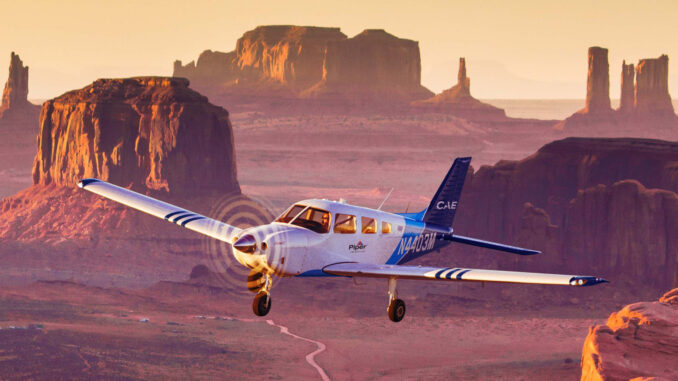 CAE’s electrified Piper Archer® training aircraft (CNW Group/CAE INC.)