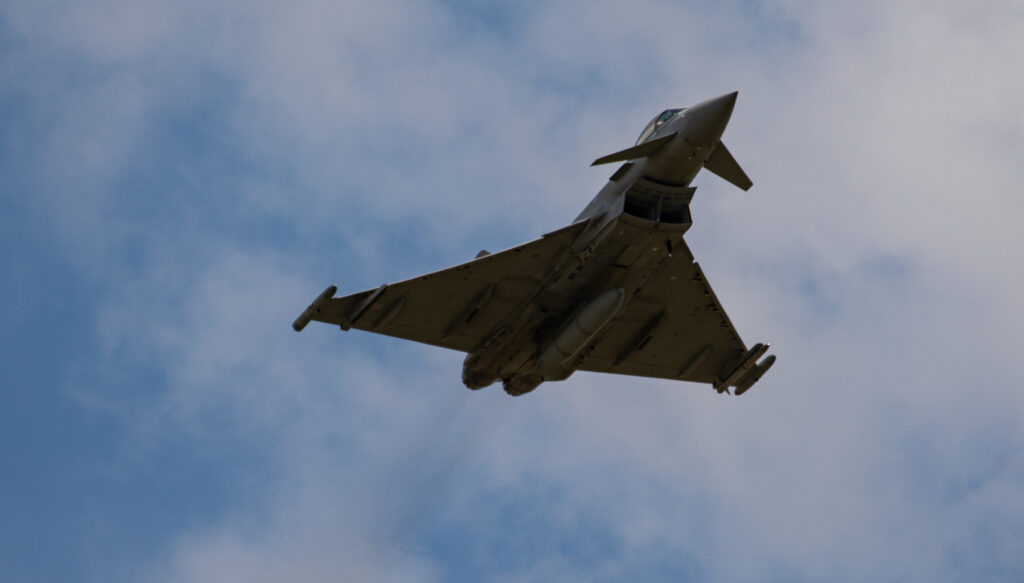 An RAF Typhoon takes off from RAF Conningsby (Max Thrust Digital)