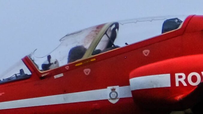 A close up of Red 6's canopy widely shared on social media, from an image by Tom Murphy