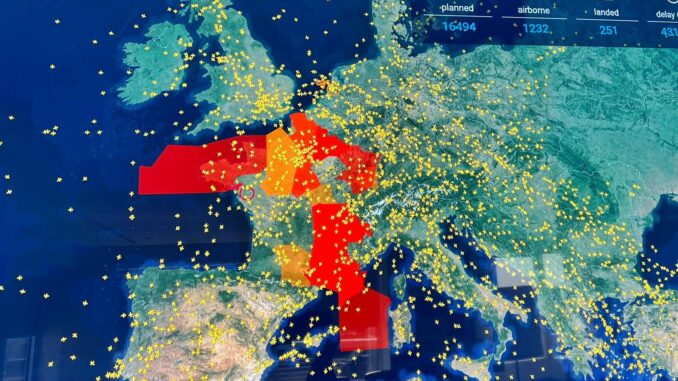 Ryanair's impact map of French ATC Strike