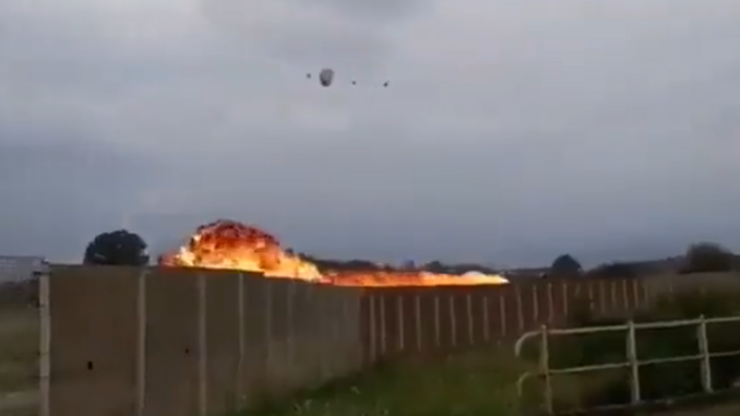 A Frecce Tricolori jet explodes as hits the ground near Turin