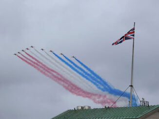 Red Arrows pass over Buckingham Palace (Image: Crown Copyright 2023)
