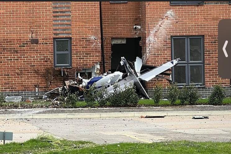 Upper Heyford Plane Crash image widely shared on social media.