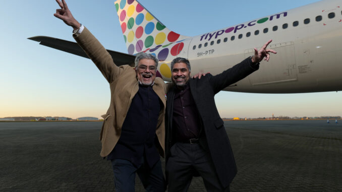 flypop CEO Nino Singh Judge welcomes it latest aircraft to the fleet
