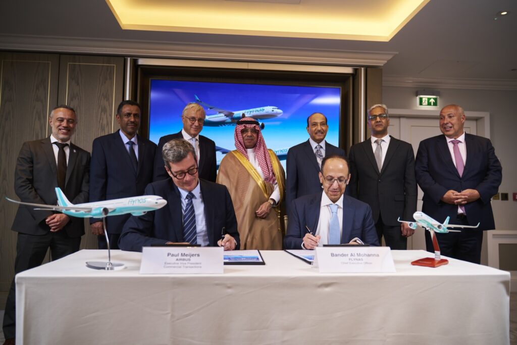 Paul Meijers, Airbus Executive Vice President - Commercial Transactions Bander Al Mohanna, Flynas Chief Executive Officer