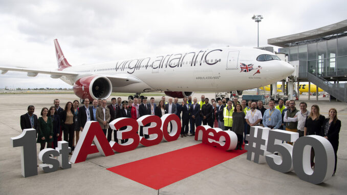 Virgin Atlantic takes delivery of its first Airbus A330-900neo (image: Airbus)